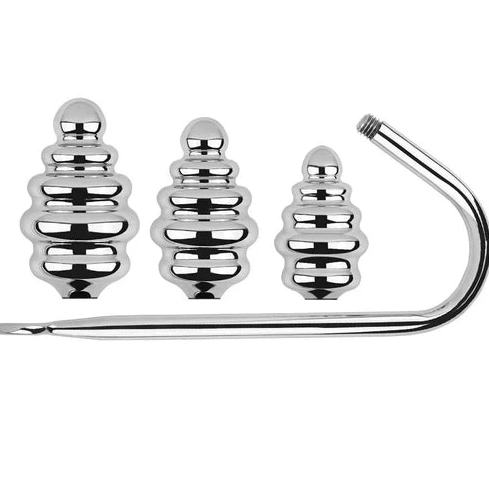 8826 Anal Hook GreatBenefit Set Ribbed Screw-in 0619